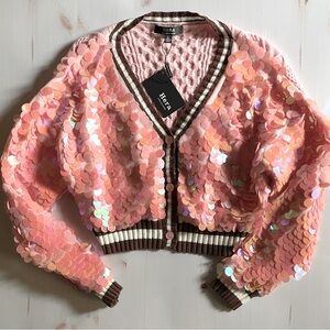 Hera Collection Pink Sequin Cardigan